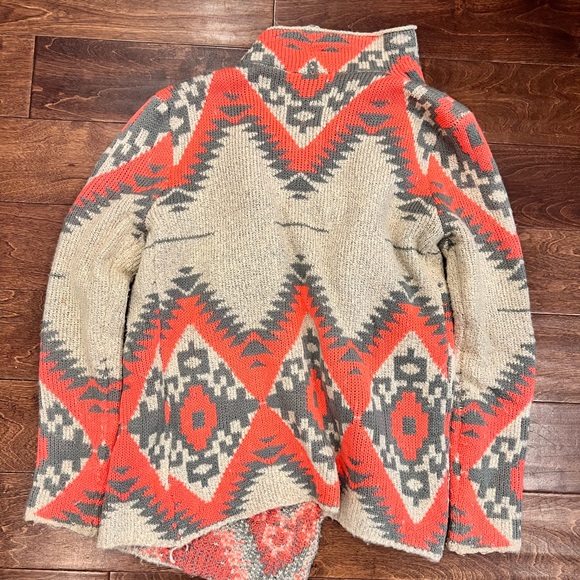 Hot Pink Aztec Open Front Cardigan - Picture 4 of 4